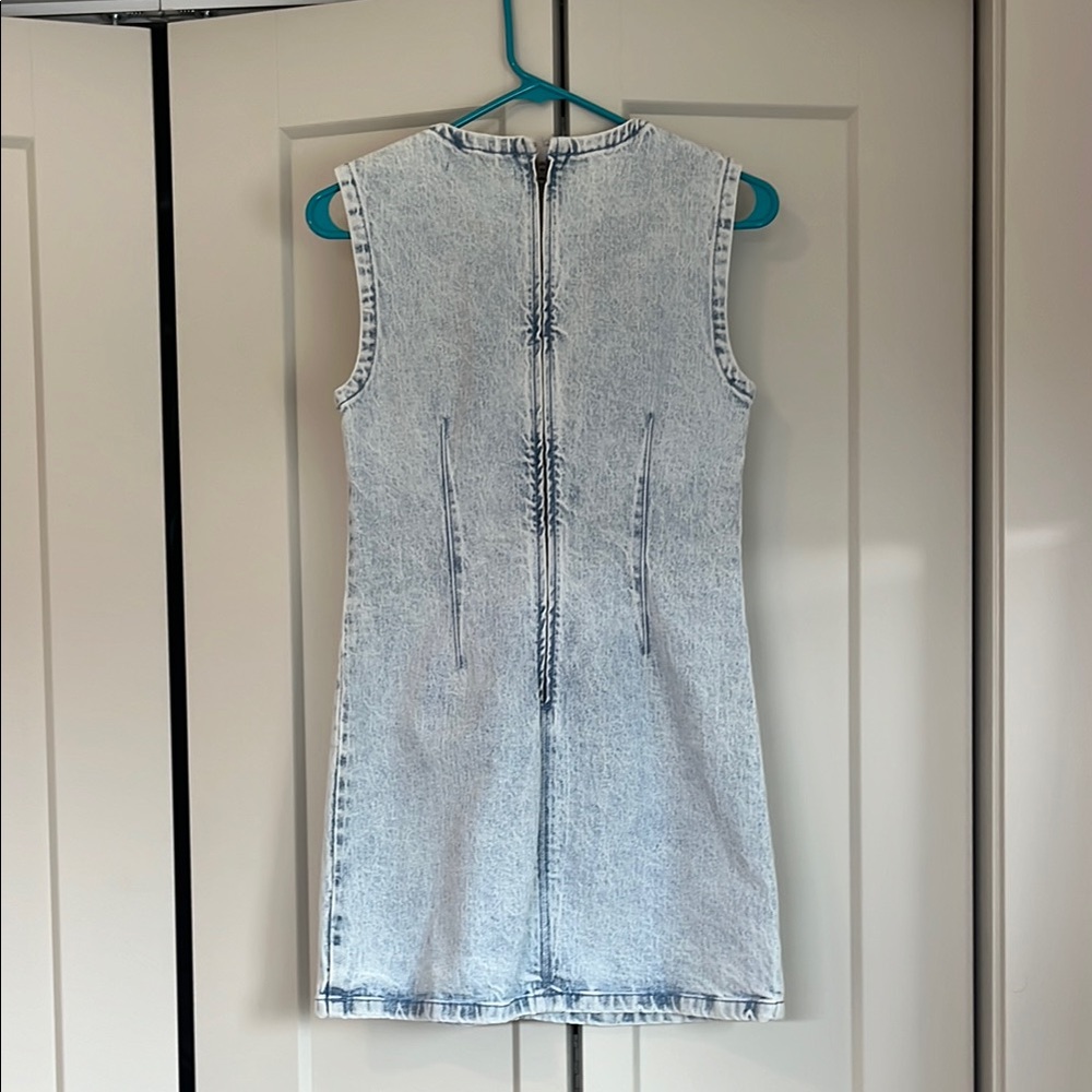 Light Blue Denim Sleeveless Dress